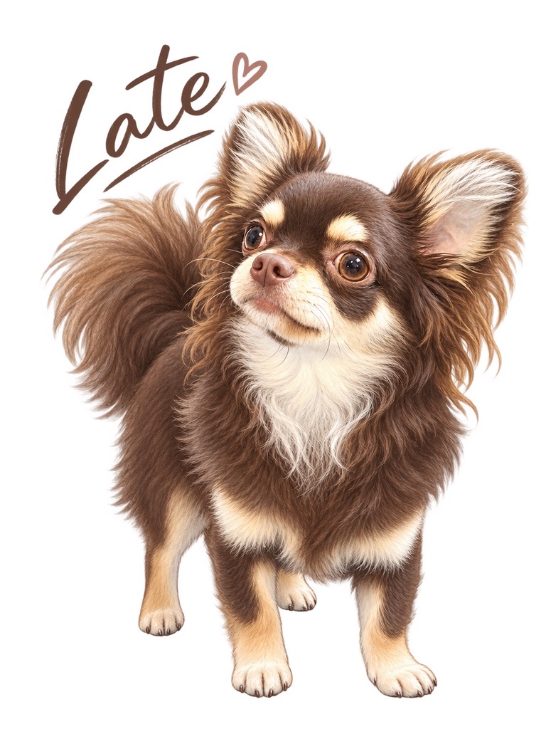 Latteの全身を描いた名前入りイラスト