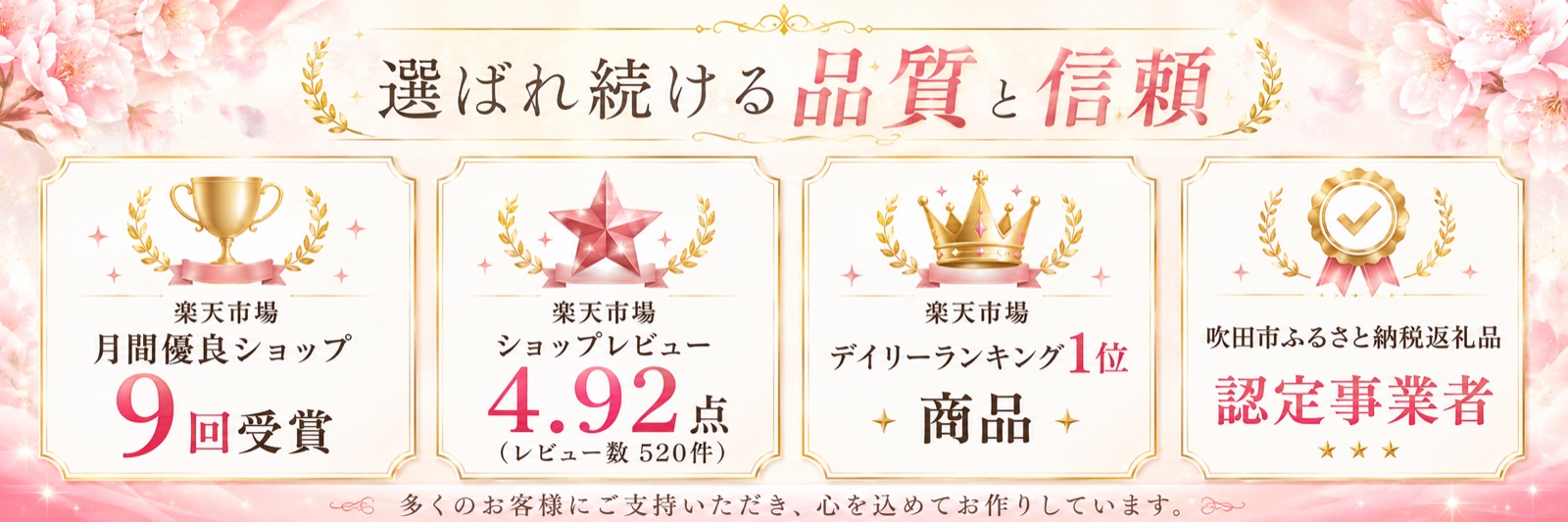 EIGHTの楽天市場での受賞、レビュー、ランキングと吹田市ふるさと納税返礼品の実績