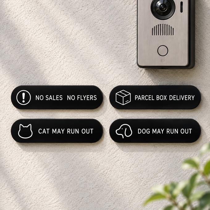 玄関用のアクリル案内プレート4種