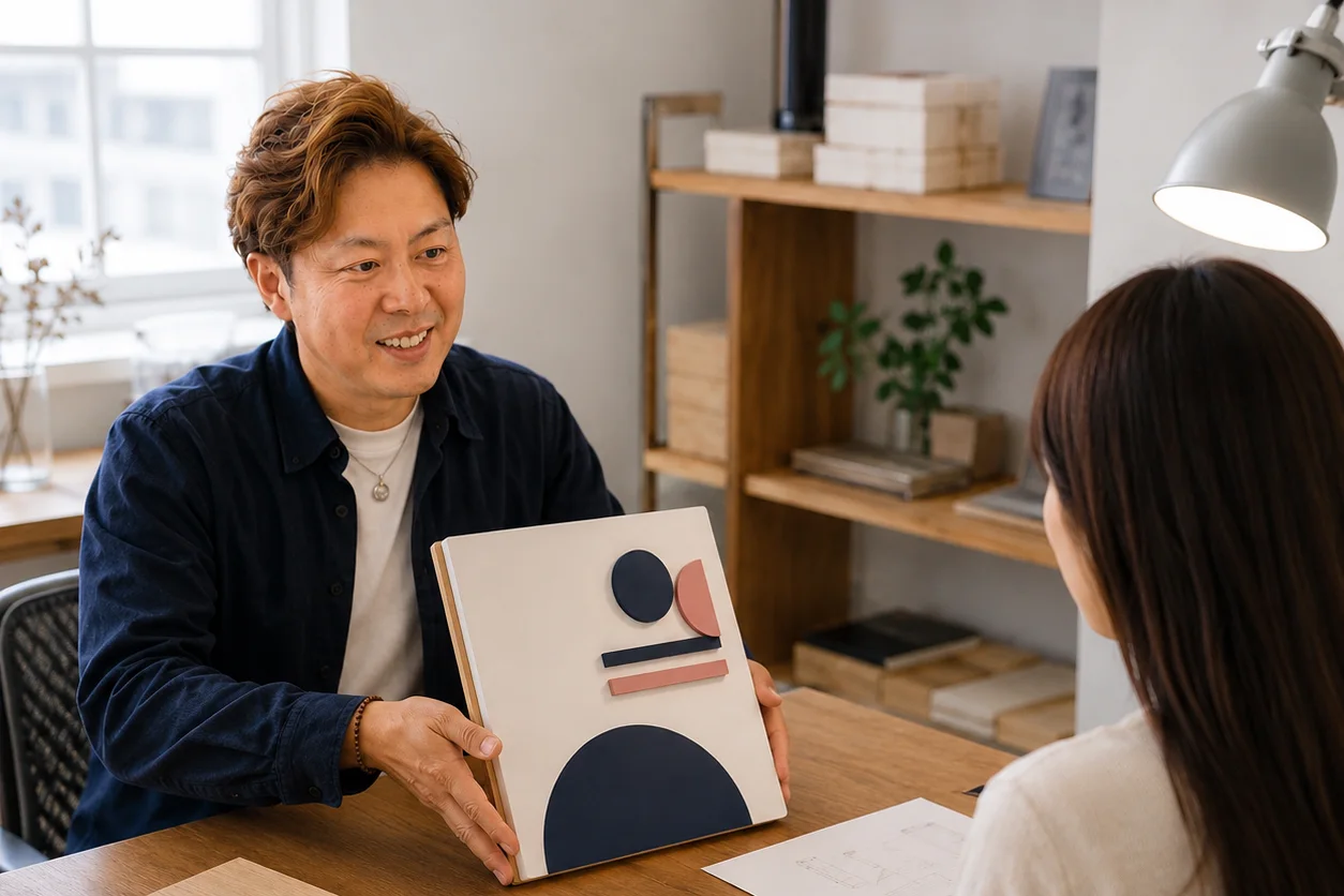 制作方法やデザインについて相談している様子