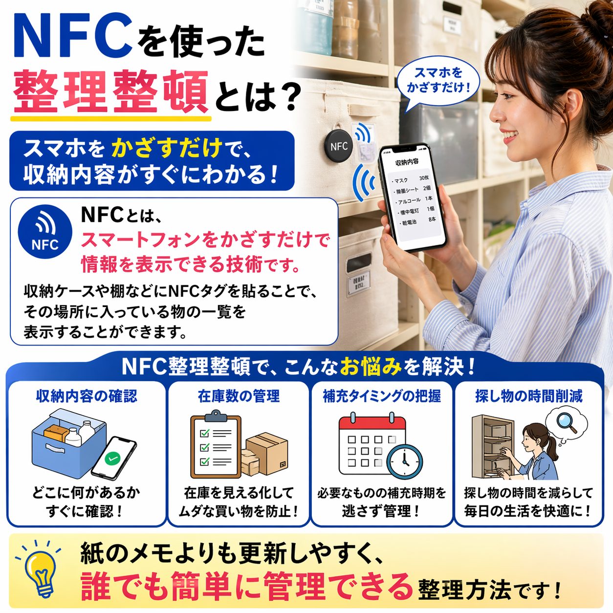 NFCで整理整頓を簡単に