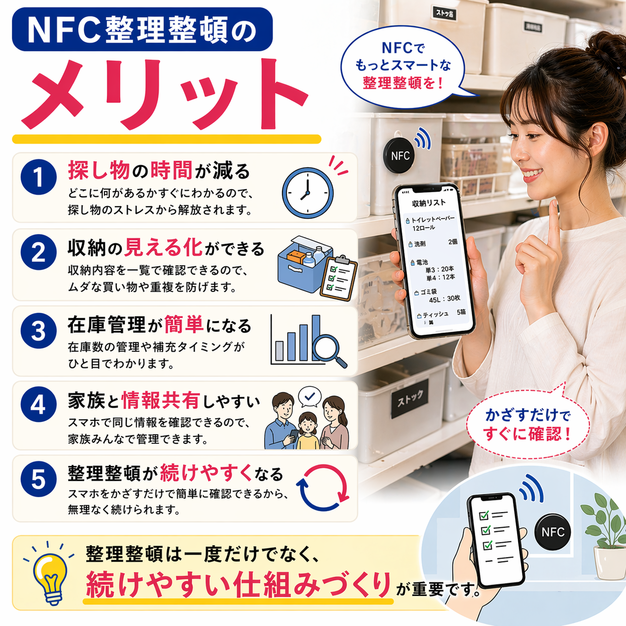 NFCで整理整頓をスマートに