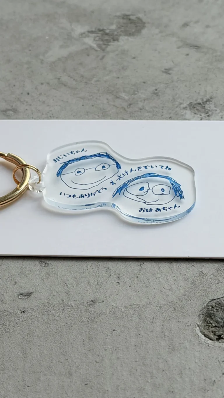 イラスト入り透明キーホルダーの写真