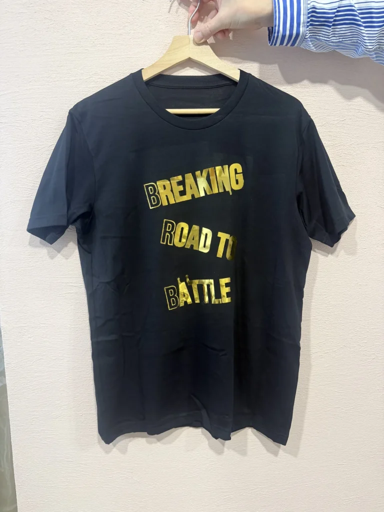 文字プリントTシャツの完成写真