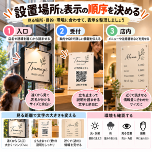 看板の設置場所と表示の順序